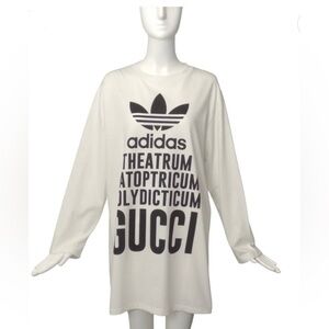 Gucci x Adidas White Cotton T-Shirt Dress